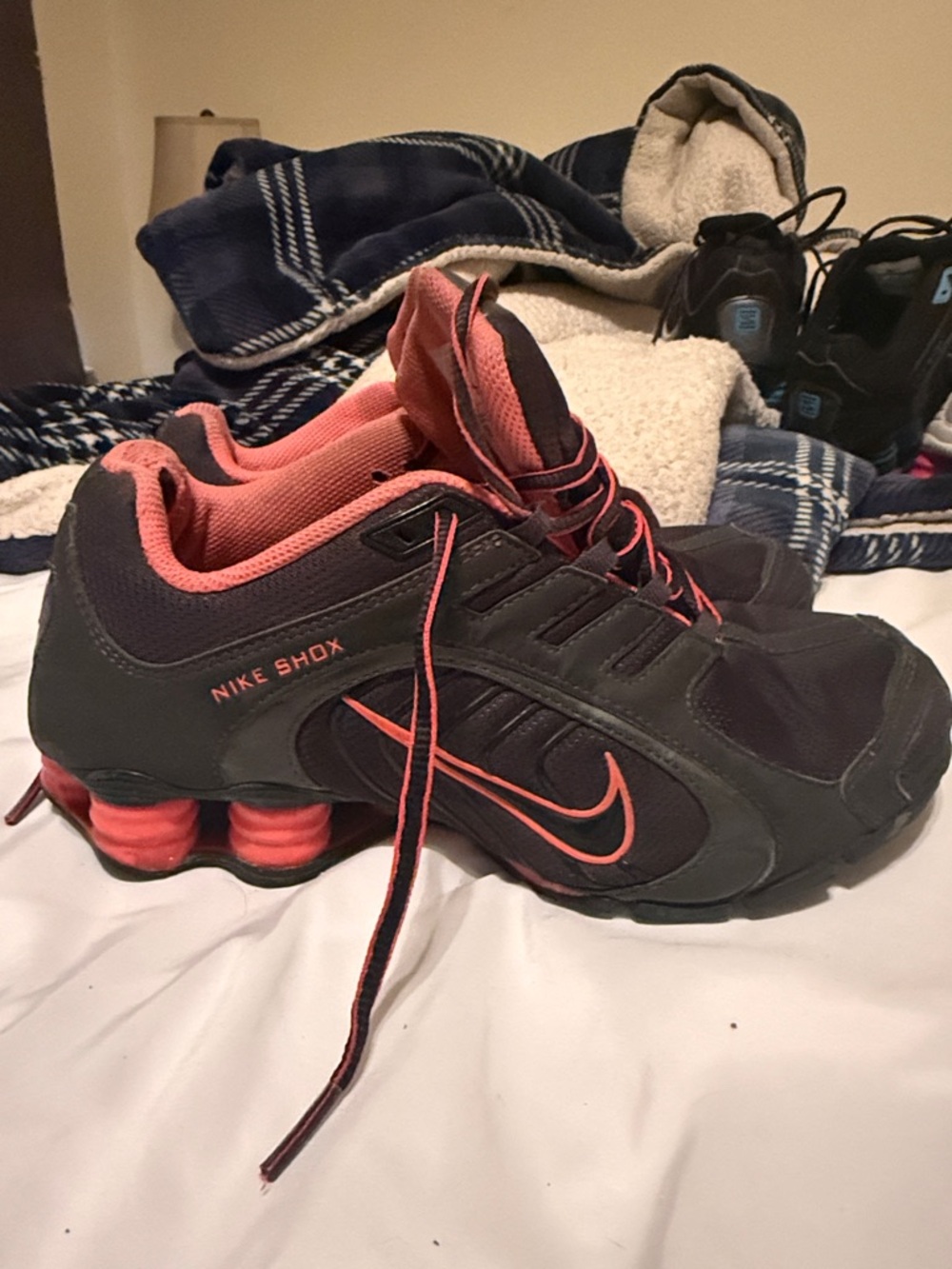 Nike Shox Women’s Running Sneakers in Black & Coral